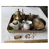 Brass Bell & Bird, Clock, Jewelry, Etc.
