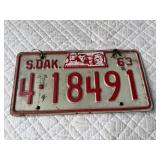 1963 SD License Plate Pair