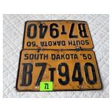 1950 SD License Plate Pair