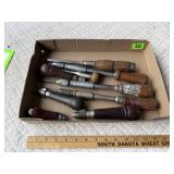 Several Vintage Hand Drills & Screwdrivers