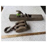 Wooden Pulley & Wood Plane
