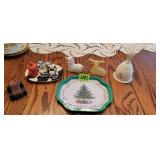 Figurines, Christmas Platter, Bell