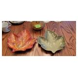 Leaf Plates & Amber Covered Bowl