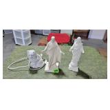 Cat Lamp & Religious Statues