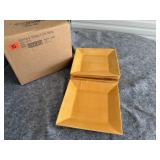 (6) Yellow 10" Square Dinner Plates