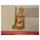 Vintage Chalkware Dutch Lady Wall Note Holder