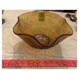 Amber Ruffled Bowl