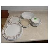 Assorted Correlle Dishes/Brown Patterns
