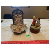Vintage Rotating Music Box & Angel Music Box
