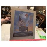 Iron Cloud Buffalo & Eagle Print, Unframed
