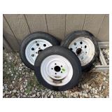 (3) 12" Trailer Tires on Rims