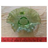 Antique Dugan Ruffled Opalescent Candy Dish