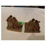 Vintage Hand Carved Wood Bookends