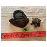 Thrunderegg Agate Slice & Stone Turtle