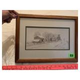 Framed Jon Crane Print of a Farmstead
