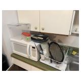 Contents of Kitchen Corner, Microwave, Etc