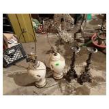 (2) Table Lamps; (2) Candle Holders
