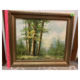 Framed Canvas Painting, Trees
