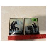 2 Vintage Western Reverse Painted Pictures