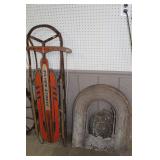 Metal Runner Sled & Fireplace Cover 