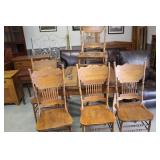 Oak Chairs, 5 Leg Table