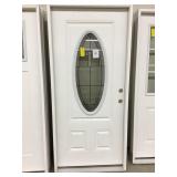 36' LH Patina Leaded Oval Exterior Door 36' LH Patina Leaded Oval Exterior Door