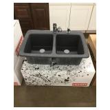 9' Franke Dbl Bowl Sink w/ Faucet & Dispenser 9' Franke Dbl Bowl Sink w/ Faucet & Dispenser