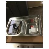 8' Double Bowl SS Kitchen Sink w/ Faucet. 8' Double Bowl SS Kitchen Sink w/ Faucet.