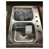 7' Double Bowl SS Kitchen Sink w/ Faucet. 7' Double Bowl SS Kitchen Sink w/ Faucet.