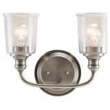 Kichler 45746CLP 2 Bulb Pewter Vanity Light x2 Kichler 45746CLP 2 Bulb Pewter Vanity Light x2