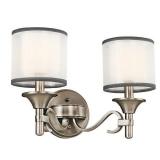 Kichler 45282AP 2 Bulb Vanity Light Pewter x2 Kichler 45282AP 2 Bulb Vanity Light Pewter x2