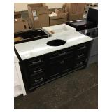 61in x 22in vanity with top. HEAVY DAMAGE