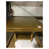 Wood Dining Table w/ Storage Shelf Underneath