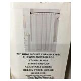 72in dual mount curved steel shower curtain rod x2