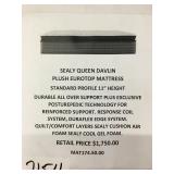 Sealy Queen Davlin Plush Eurotop mattress