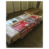 Industrial welded steel storage rack damaged