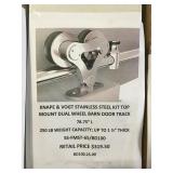 Knape & Vogt stainless top mount barn door track