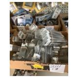 box of mixed drill adapters and drivers