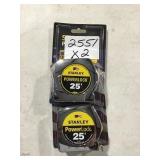 Stanley Power lock tape measures x2