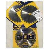 7 1/4in carbide tipped saw blade x3