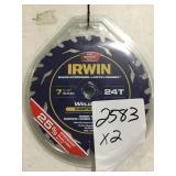 Irwin carbide tipped saw blade x2