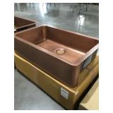 36in x 22in hammered copper sink