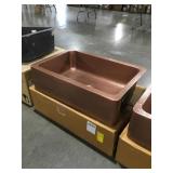 33in x 22in hammered copper sink