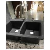 9" Franke Dbl Bowl Sink w/ Faucet & Dispenser