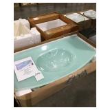 42in Glass Bathroom Vanity Top Single Bowl Sink