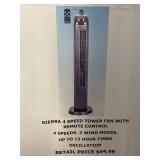 Sierra 4 speed Tower Fan w/Remote Control