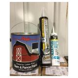 misc box of caulking, adhesive & Paint