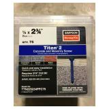 1/4in x 2 3/4in Concrete and masonry screws