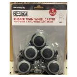 Rubber twin wheel casters by the box