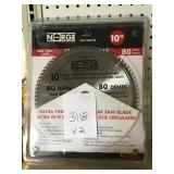 Norge 10in, 80T fine finish circular saw blade x2
